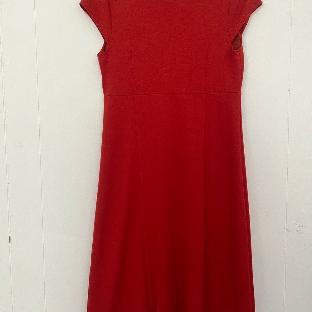 J. Jill Monterey Knit Midi Dress Orange Red Rust Fall Size XS - Picture 12 of 16